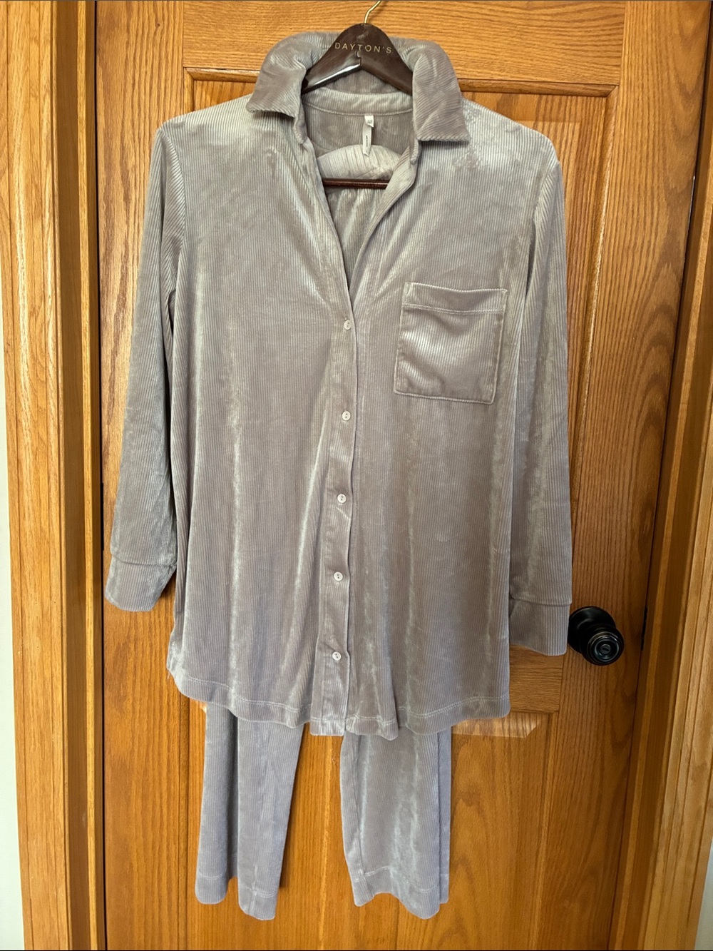 Soma taupe Button-Front Pajama Set